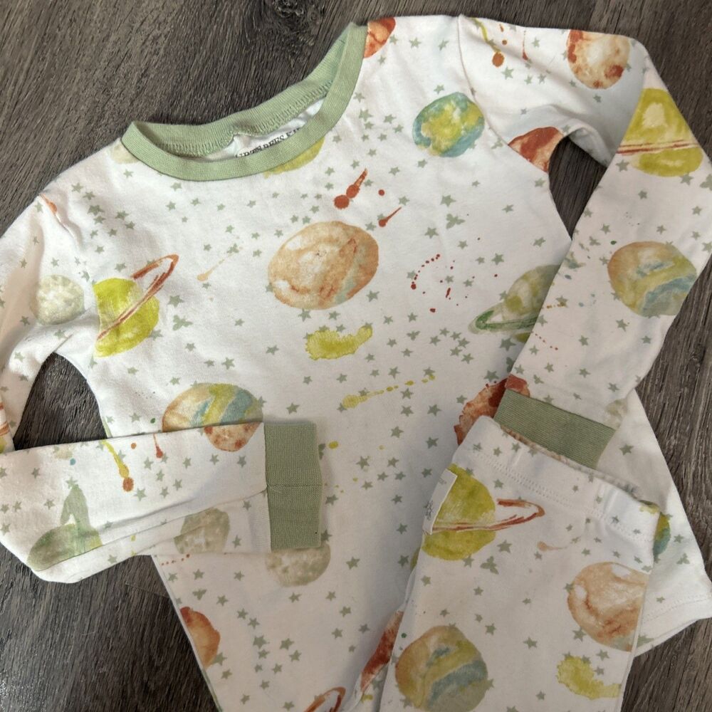 Burt's Bees 100% Organic Cotton Gender Neural Galaxy Pajama Set 5T Crunchy Mom